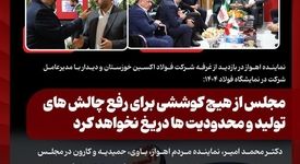 نماینده اهواز در بازدید از غرفه شرکت فولاد اکسین خوزستان و دیدار با مدیرعامل شرکت در نمایشگاه فولاد ۱۴۰۴: مجلس از هیچ کوششی برای رفع چالش های تولید و محدودیت ها دریغ نخواهد کرد