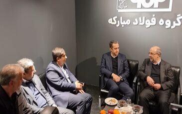 بازدید محمد آقاجانلو و وجیه‌اله جعفری از غرفه فولاد مبارکه در نمایشگاه اوراسیا 