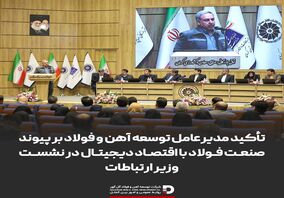 تأکید مدیرعامل توسعه آهن و فولاد بر پیوند صنعت فولاد با اقتصاد دیجیتال در نشست وزیر ارتباطات