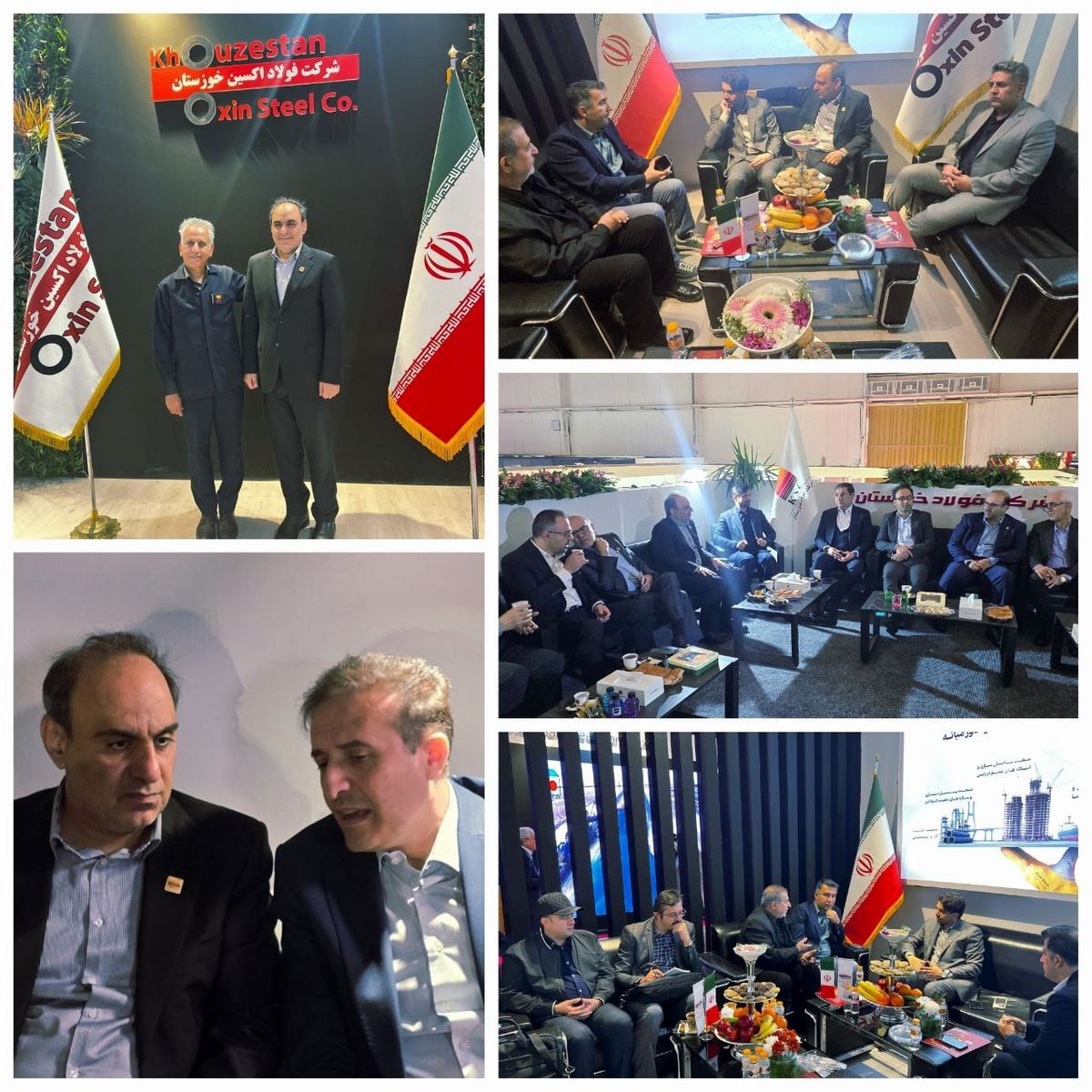 حضور مهندس لندی مدیرعامل محترم و مهندس مرادی و دکتر دادرس اعضای محترم هیئت مدیره شرکت فولاد اکسین خوزستان در نمایشگاه ایران متافو ۱۴۰۴