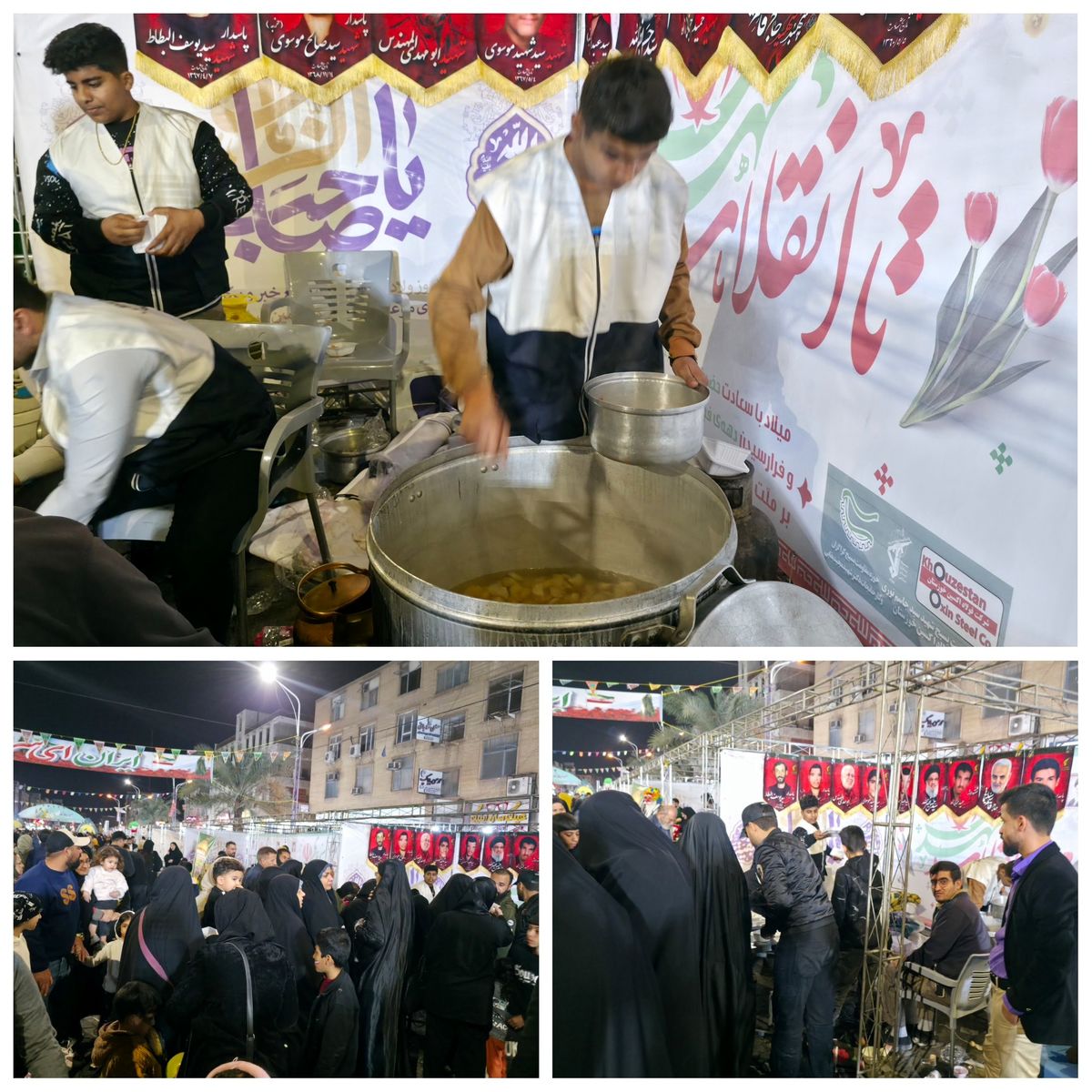 موکب شرکت فولاد اکسین خوزستان در جشن نیمه شعبان با استقبال گسترده مردم اهواز همراه شد