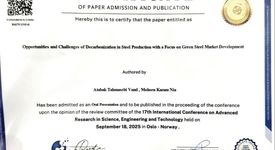 مقاله مهندسان فولاد خوزستان درباره "فولاد سبز" در نروژ برگزیده شد