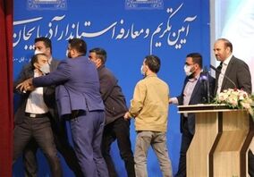  حاشیه تلخ از مراسم معارفه استاندار جدید آذربایجان شرقی//عابدین خرم "ضارب" را بخشید + فیلم