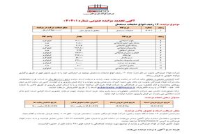 آگهی تجدید مزایده عمومی شماره 040401