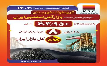 دومین تامین کننده بازار آهن اسفنجی ایران / فولاد خوزستان در سال ۱۴۰۳