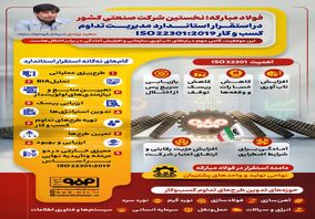 فولادینفو: فولادمبارکه؛ نخستین شرکت صنعتی کشور در استقرار استاندارد مدیریت تداوم کسب و کار ISO22301:2019