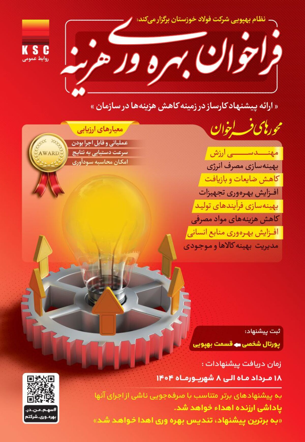  واحد بهپویی شرکت فولاد خوزستان برگزار می‌کند: فراخوان بهره‌وری هزینه