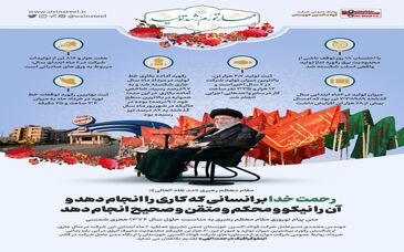 اینفوگرافیک: رحمت الهی / مقام معظم رهبری «مد ظله العالی»: رحمت خدا بر انسانی که کاری را انجام دهد و آن را نیکو و محکم و متقن و صحیح انجام دهد./ شش ماه طلایی در فولاد اکسین