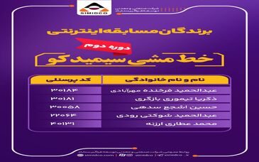 اسامی برندگان مسابقه اینترنتی خط مشی سیمیدکو (دوره دوم) منتشر شد