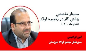 امین ابراهیمی، مدیر عامل شرکت فولاد خوزستان در سمینار چالش گاز در زنجیره فولاد