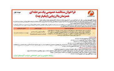 چاپ و انتشار نوبت اول فراخوان مناقصه عمومی یک مرحله ای شرکت آلومینای ایران 