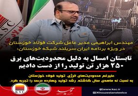  ابراهیمی مدیر عامل شرکت فولاد خوزستان در ویژه برنامه ایران سربلند شبکه خوزستان