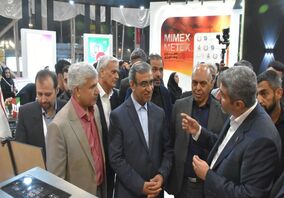 بازدید استاندار خراسان رضوی از غرفه هلدینگ اپال کانی پارس در نمایشگاه معدن و متالورژی مشهد 