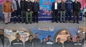 موکب شرکت فولاد اکسین خوزستان در مراسم گرامیداشت حماسه ۹ دی برپا شد