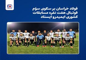 فولاد خراسان بر سکوی سوّم مسابقات کشوری فوتبال هفت نفره  ایمیدرو ایستاد