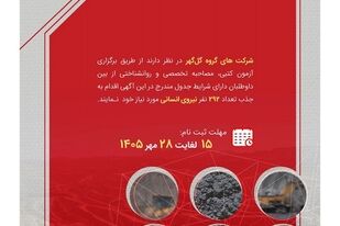 آگهی شناسایی و بکارگیری نیروی قراردادی شرکت‌های گروه گل گهر