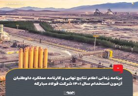 برنامه زمانی اعلام نتایج نهایی و کارنامه عملکرد داوطلبان آزمون استخدام سال ۱۴۰۱ شرکت فولاد مبارکه