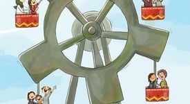 کاریکاتور: چرخ زندگی می‌چرخد با چرخش صنعت سبز