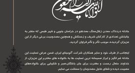 پیام تسلیت سرپرست شرکت آلومینای ایران در پی حادثه معدن زغالسنگ معدنجو