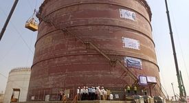 نصب موفقیت‌آمیز سقف مخزن ۹۰۰۰ تنی اتان مایع در پتروشیمی مارون

