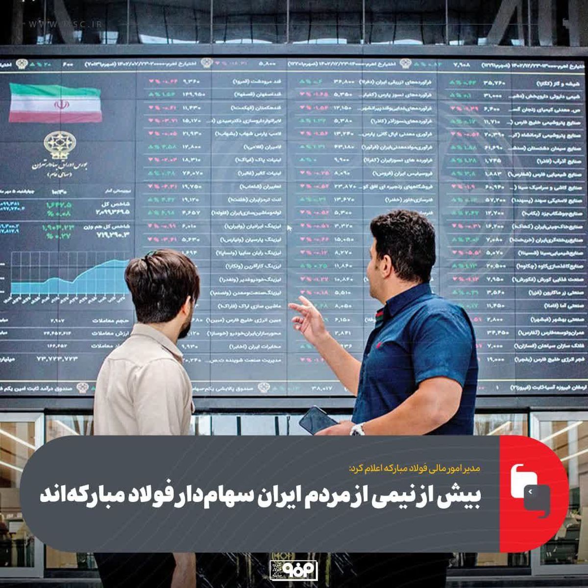 مدیر امور مالی فولاد مبارکه اعلام کرد:بیش از نیمی از مردم ایران سهام‌دار فولاد مبارکه‌اند