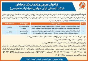 آماده سازی، استخراج بوکسیت و باطله معدنی، حمل به دپو تعیین شده معادن بوکسیت سرچاوه بوکان، چک چک و دشت ده غربی یزد