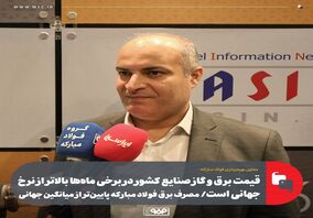 قیمت برق و گاز صنایع کشور در برخی ماه‌ها بالاتر از نرخ جهانی است/ مصرف برق فولاد مبارکه پایین‌تر از میانگین جهانی