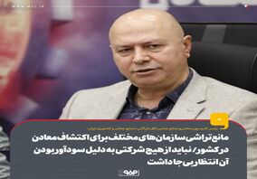 مانع‌تراشی سازمان‌های مختلف برای اکتشاف معادن در کشور/ نباید از هیچ شرکتی به دلیل سودآور بودن آن انتظار بی‌جا داشت