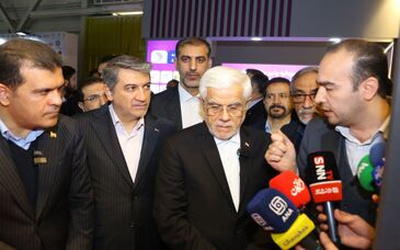 حضور دکتر محمدرضا عارف، معاون اول رئیس جمهور در غرفه ایمیدرو- نمایشگاه تقاضای ساخت و تولید ایرانی (تستا)