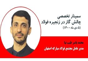  محمدیاسر طیب‌نیا، مدیر عامل مجتمع فولاد مبارکه اصفهان در سمینار چالش گاز در زنجیره فولاد